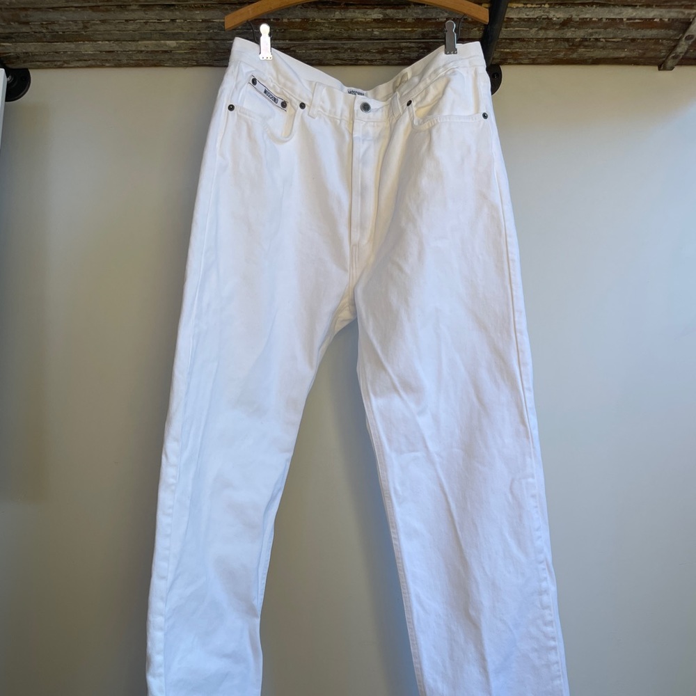 VintageY2K Jeremy Scott white denim Moschino jeans. Made in Italy. Size 38
